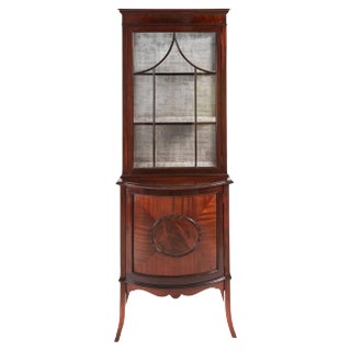 Antique Mahogany Display Cabinet For Sale