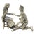Vintage Italian Handmade Genuine Silver Cinderella and Prince Figurines Arezzo Tuscany 800 Continental Silver Rare Pair Fairy Tale Decor For Sale
