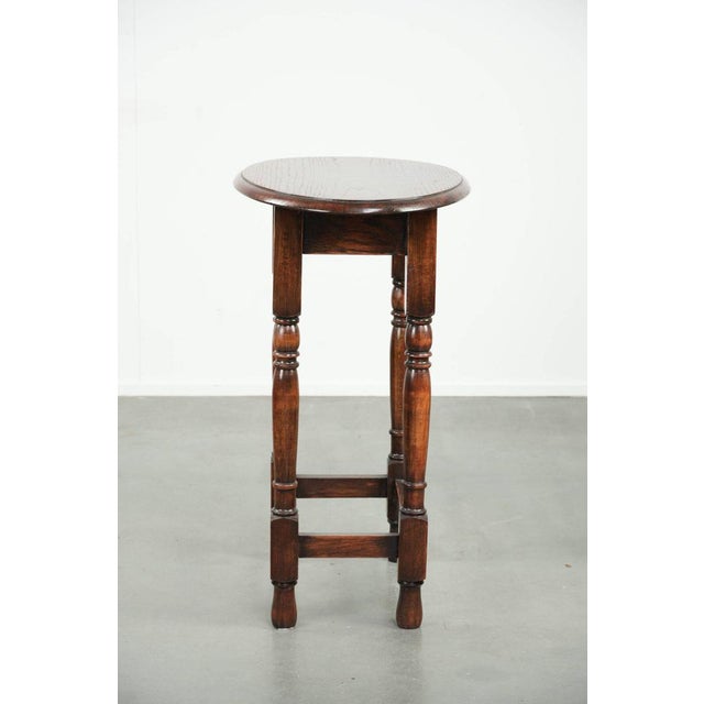 Antique English Oval Oak Side Table, Early 20th Century For Sale - Image 4 of 13