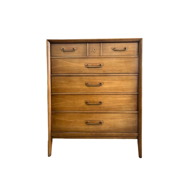 Vintage Drexel Solid Pecan Mid Century Modern Dresser Designed by James