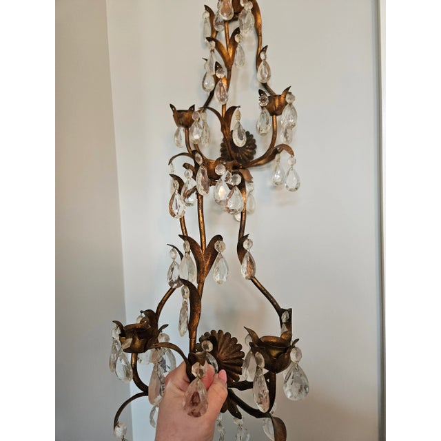 1960s Hollywood Regency Candle Sconces - A Pair For Sale - Image 11 of 11