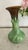 Green Vintage German Green and Brown Drip Glaze Double Handle Vase, Marked Germany 850 For Sale - Image 8 of 14