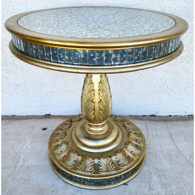 John Richard Style Eglomise Mirror Center Side Accent Table For Sale In Miami - Image 6 of 9