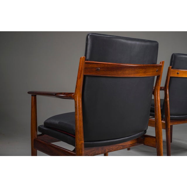 Danish Model 431 Armchairs in Leather by Arne Vodder for Sibast Møbler, 1960s, Set of 4 For Sale - Image 17 of 18