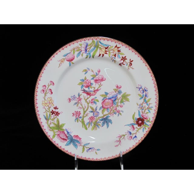 Early 20th Century Royal Doulton Ito Smooth E2929 Exotic Song Bird 10 1/4" Dinner Plate Set of 4 For Sale - Image 5 of 9