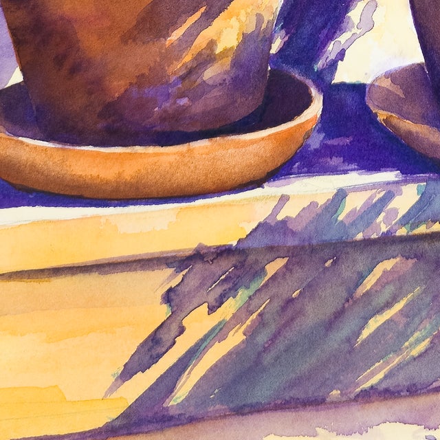 Flowers in Terracotta Pots - Tomoko Parry, C. 1990s For Sale - Image 4 of 10