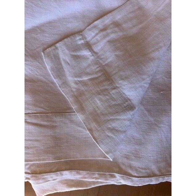 Rustic Antique French Oat Linen Sheet Monogrammed Rustic Luxe Hemp Linen Style Trousseau Bedding For Sale - Image 3 of 10