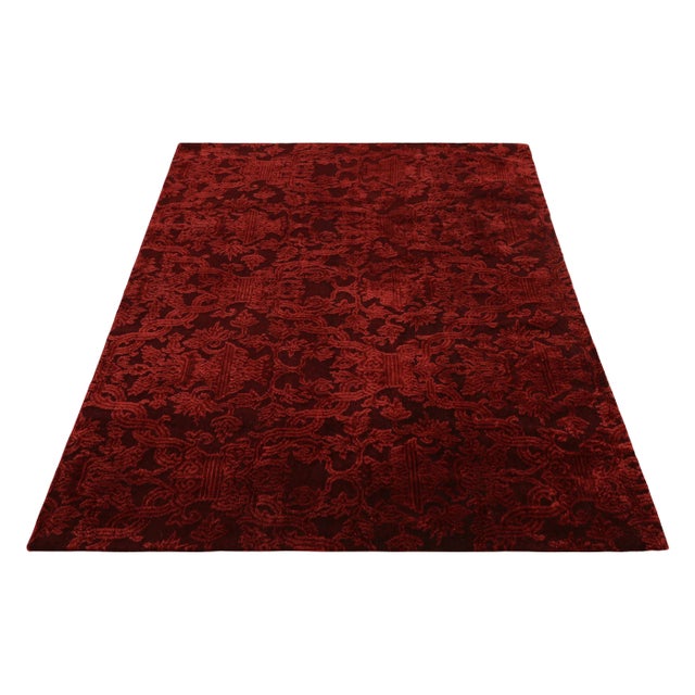 2010s Rug & Kilim’s European Style Rug in Burgundy With Floral Patterns For Sale - Image 5 of 7
