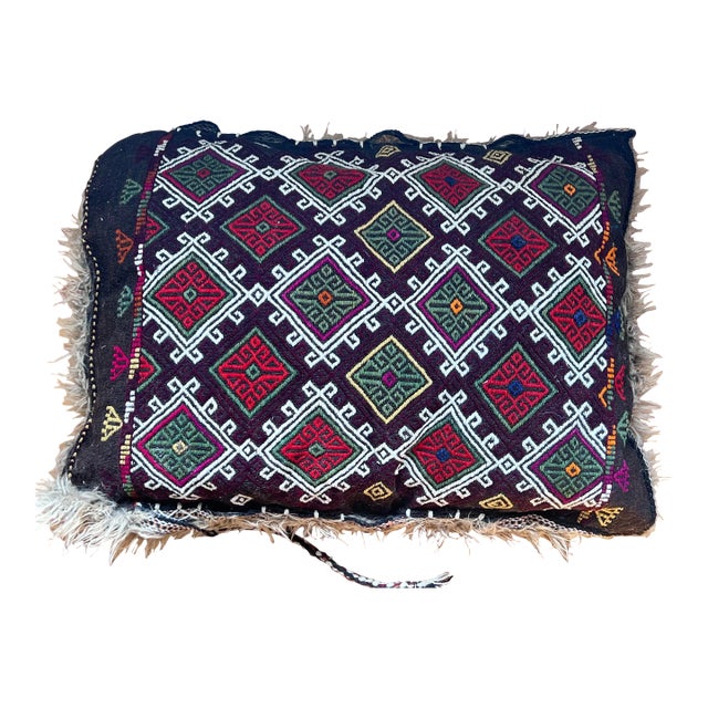 Antique Kilim and Alpaca Floor Pillow For Sale