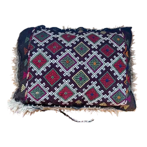 Antique Kilim and Alpaca Floor Pillow