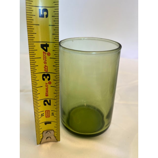 24-Piece Vintage Olive Green Mid-Century Glass Tumbler Set | Iced Tea, Water, Juice & Double Old Fashioned Glasses For Sale - Image 10 of 10
