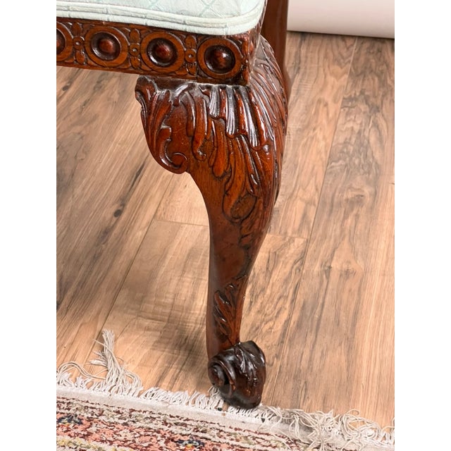 Antique George II Mahogany Gainsborough Open Arm Chair C. Mid 18th Century For Sale - Image 10 of 13