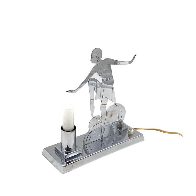 Art Deco Charleston Dancer Cubist Table Lamp from LW Paris, France, 1930s For Sale - Image 13 of 16