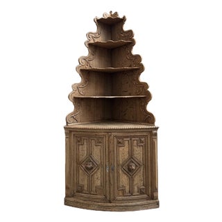 Late 19th Century Oak Corner Cabinet For Sale