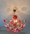 Vintage Murano Style Large Chandelier, Pink Floral Chandelier, Bouquet Style Ceiling Light, 4-Light Flush Mount For Sale - Image 14 of 16