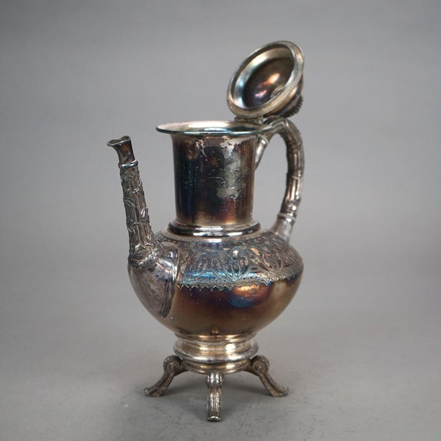 4 Piece Antique Footed Silver Plated Tea Set, Circa 1890 For Sale - Image 4 of 12