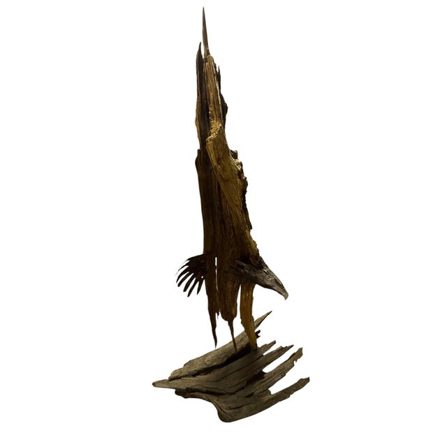Late 20th Century Monumental Lubomir Tomaszewski Signed Wood and Copper Bird Sculpture Seven Feet Tall For Sale - Image 15 of 18