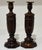 Antique English Oak Turned Candlesticks With Brass Candle Cups - A Pair For Sale In Little Rock - Image 6 of 13