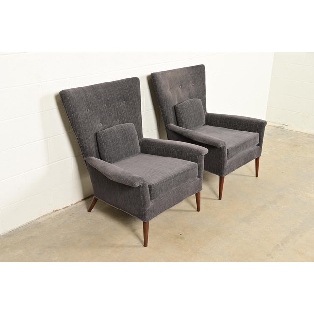 Planner Group Paul McCobb Planner Group Mid-Century Modern Upholstered Lounge Chairs, Pair For Sale - Image 4 of 8