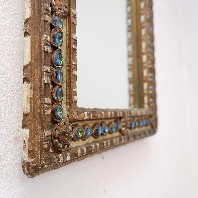 Vintage - Decoration - Home Decor Measures : 37x4.5cm H:62,5cm Mid-century mirror, heavily influenced by Byzantine art and...