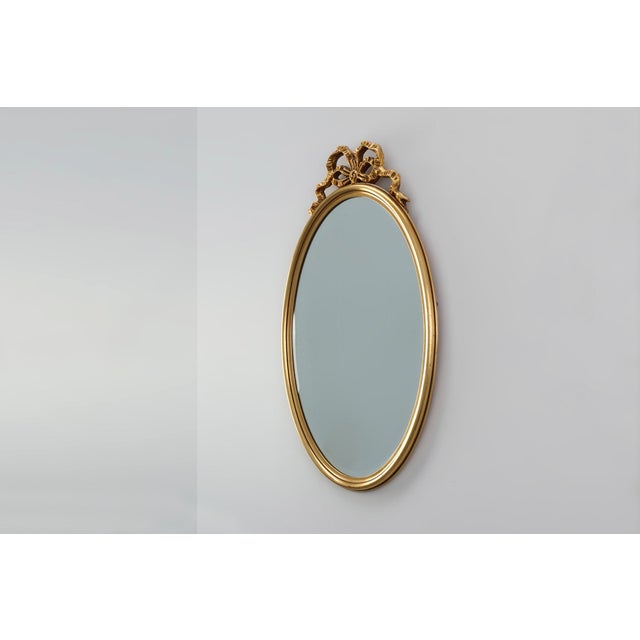 Wood 20th Century Louis XVI Mirror in Gilded Wood, France, 1950s For Sale - Image 7 of 11