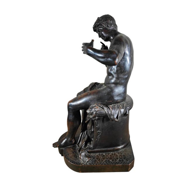 Italian Artist, Seated Youth, Patinated Copper, 1880 For Sale - Image 10 of 18