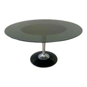 Chromcraft Tulip Table Smoked Glass