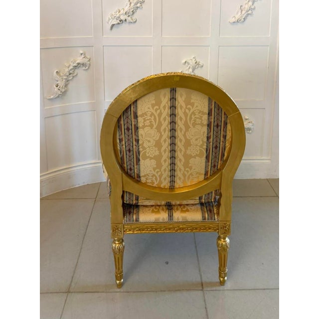Antique Louis XVI French Giltwood Bergère Armchairs, 1920, Set of 4 For Sale - Image 6 of 17