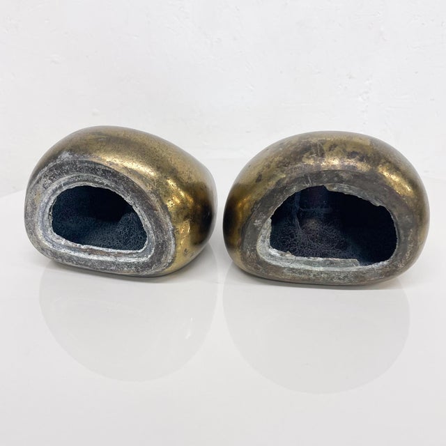 Vintage 1950s JenfredWare Ben Seibel Modern Brass Orb Bookends a