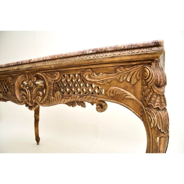 Vintage French Console Table with Marble Top, 1890s For Sale - Image 10 of 11
