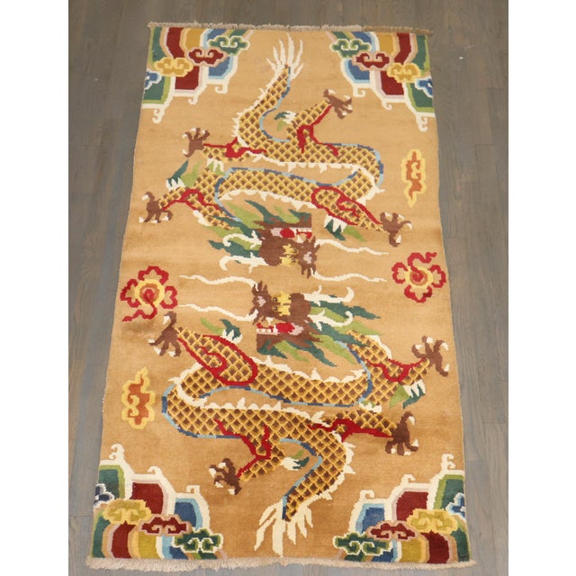 a mid 20th century Brown/Camel Color Tibetan Rug Details rug no. j5114 size 3' x 5' 10" (91 x 178 cm)