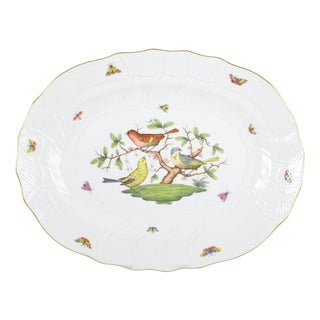 20th Century Large Oval Rothschild Bird Serving Platter by Herend, Hungary For Sale