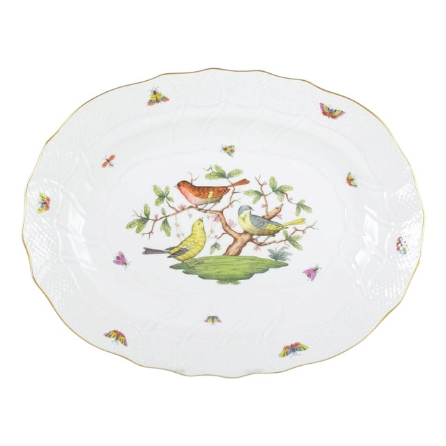 20th Century Large Oval Rothschild Bird Serving Platter by Herend, Hungary For Sale