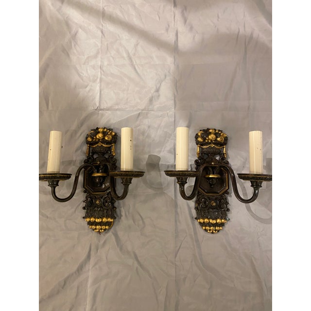 Metal 1920’s Caldwell Bronze Sconces - A Pair For Sale - Image 7 of 8