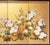 "Autumn Flowers" by Kazuko Chiyo Sasaki, C. 1960s Painted Silk Byobu Screen For Sale - Image 4 of 17