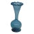 Small Aqua Blue Vase Mexican Hand Blown Art Glass With Fluted Ruffle Rim 4742b For Sale