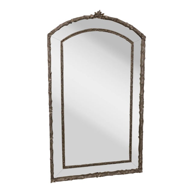 Silver Decorated Finish Faux Bois Branch Form Mirror For Sale