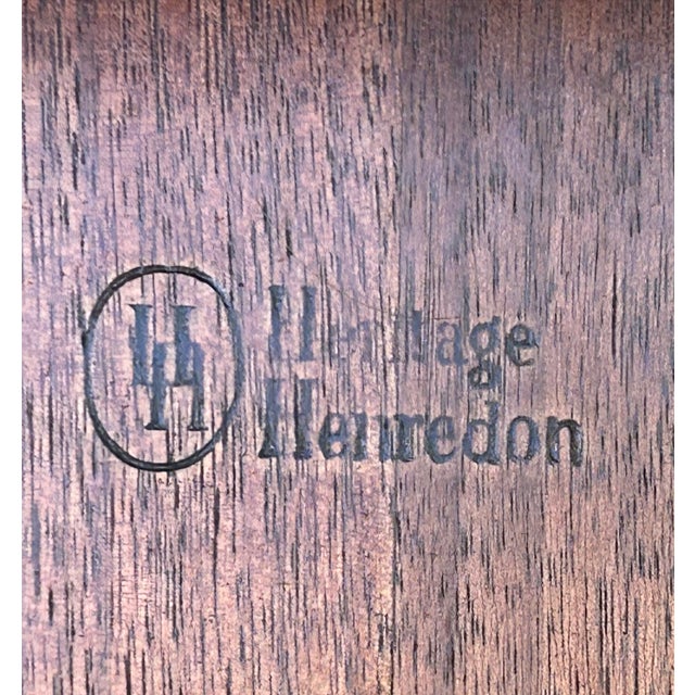 Heritage Henredon Walnut Tables French Louis XV 2 Tier Step Side End Pair 60s For Sale - Image 15 of 15
