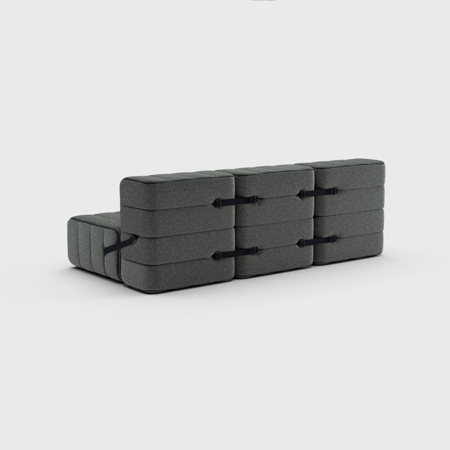 Contemporary Curt Modular Set - Flexible 3-Seater - Sera - Gravel (Grey) by Ambivalenz, Set of 6 For Sale - Image 3 of 5
