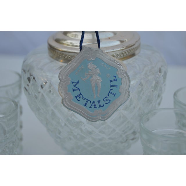 Mid 20th Century Vintage Crystal Decanter & Glasses, S/7 For Sale - Image 5 of 7