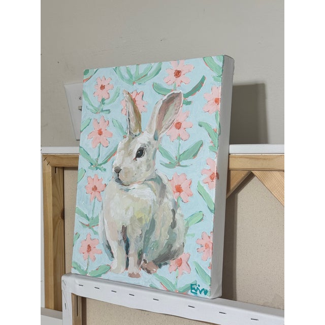 Blue "Bunny Iii" Painting by Erin Tapp For Sale - Image 8 of 8