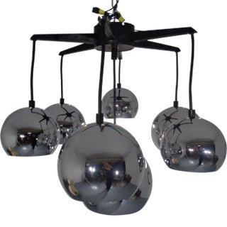 Space Age Chrome-Plated Ceiling Lamp, 1960s For Sale