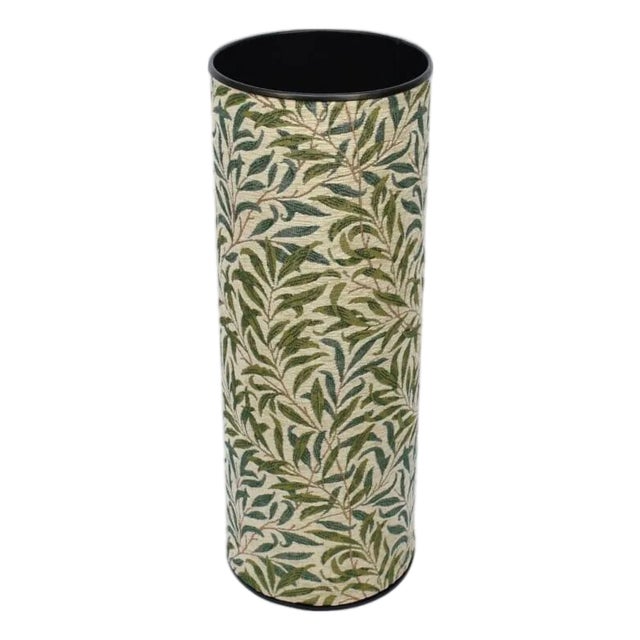 Willow Bough Green Tapestry Umbrella Stand For Sale