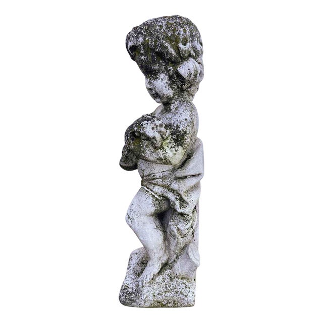White Graniglia Statue Putto For Sale