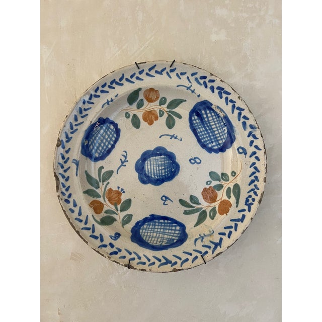 Antique Spanish Faience Plate Set, Hand Painted, Catalonia, Circa 1900 For Sale - Image 15 of 16