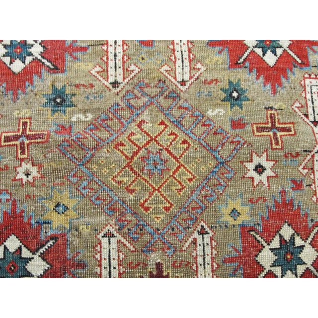 Textile Antique Caucasian Shirvan (Baku-Type) Rug, 4'1" X 4'10" #16659 For Sale - Image 7 of 8