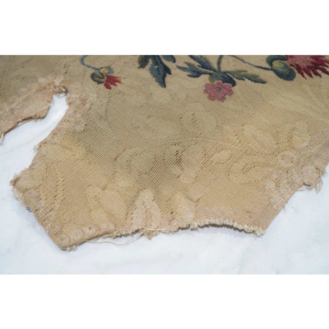 19th Century Antique French Tapestry Seat Cover. Circa 1890 One of Pair 2'4'' X 2'8'' For Sale - Image 5 of 9