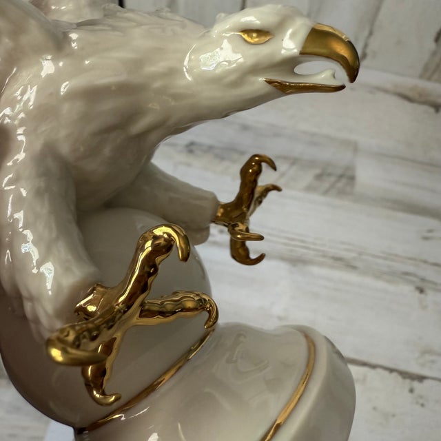 Ceramic Vintage "The Lenox Ivory Eagle" Figurine Fine Porcelain (1995) Discontinued For Sale - Image 7 of 9