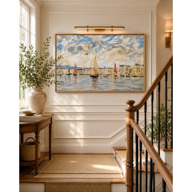 Honfleur Harbor by Eugène Boudin, Coastal Art Print, 24" X 16" For Sale In Buffalo - Image 6 of 9