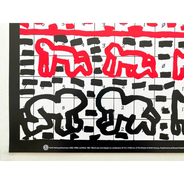 Paper Keith Haring Estate Vintage 1991 Lithograph Print Pop Art Poster " Pyramid " 1981 For Sale - Image 7 of 11